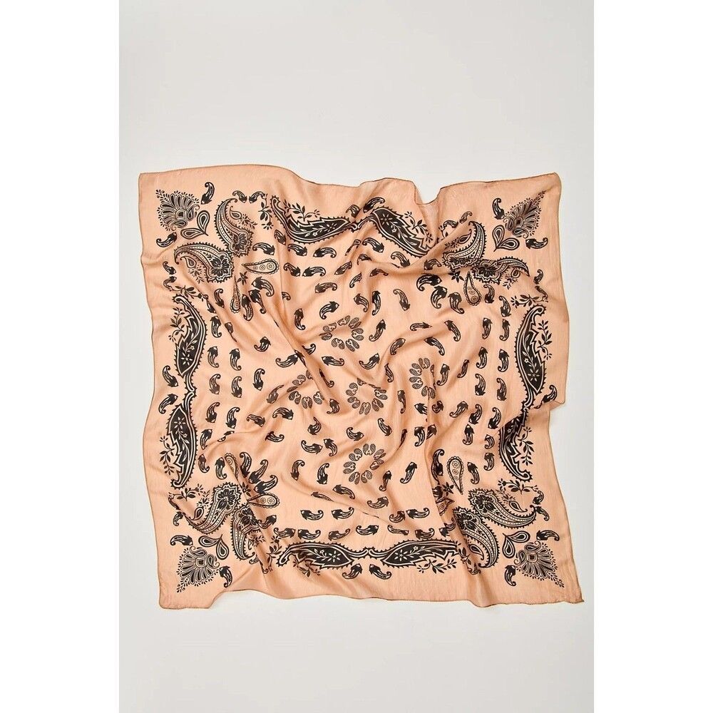 Free People So Silk Printed Bandana Scarf Tube Top Belt Paisley Wrap OS 291502